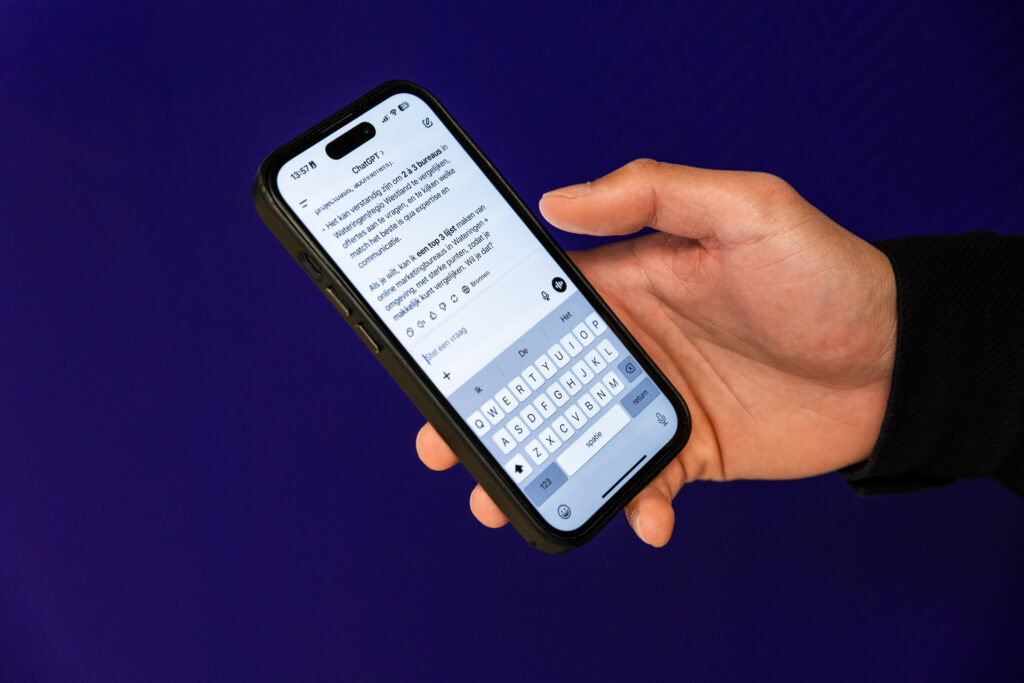 Vraag stellen aan AI chatbot